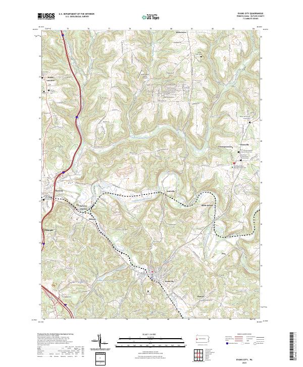 USGS Topographic Map – Evans City