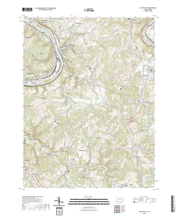 USGS Topographic Map – Fayette City