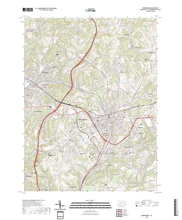 USGS Topographic Map – Greensburg