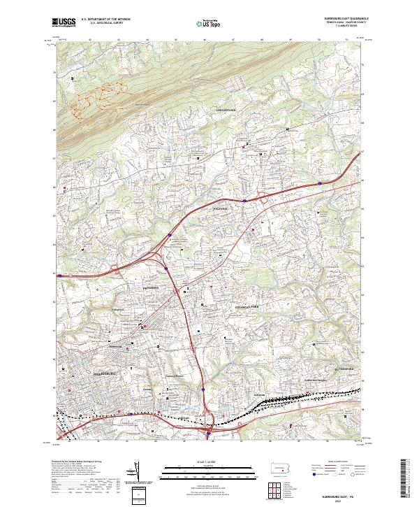 USGS Topographic Map – Harrisburg East