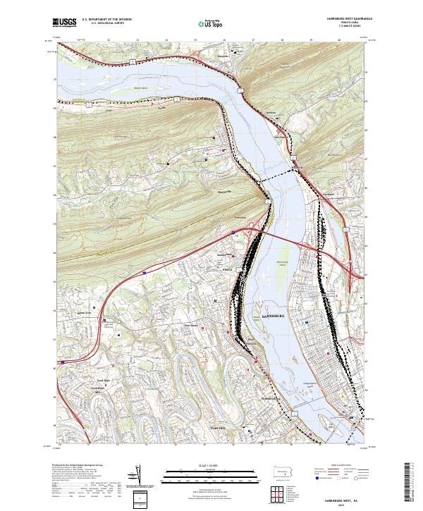 USGS Topographic Map – Harrisburg West