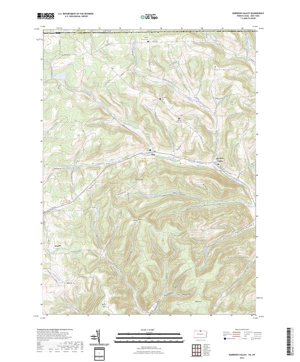 USGS Topographic Map – Harrison Valley