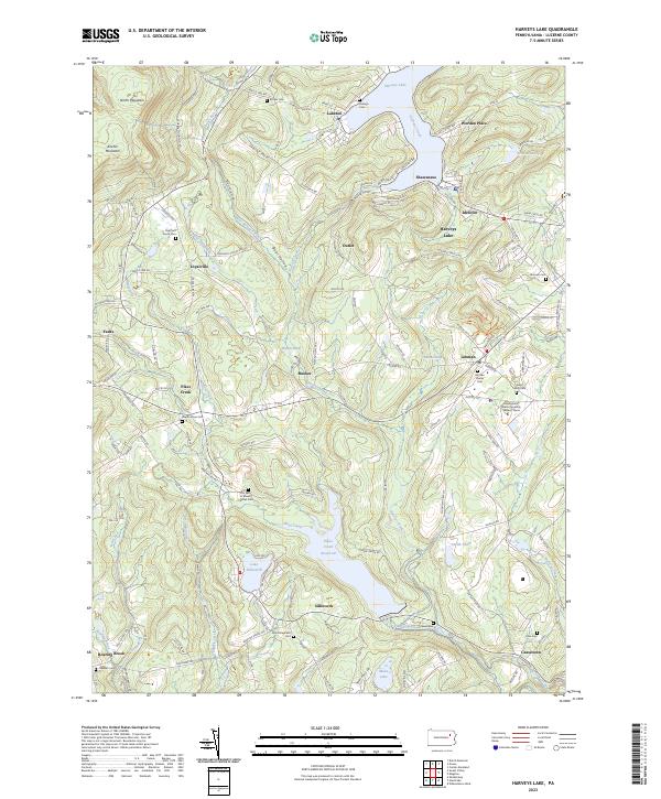 USGS Topographic Map – Harveys Lake