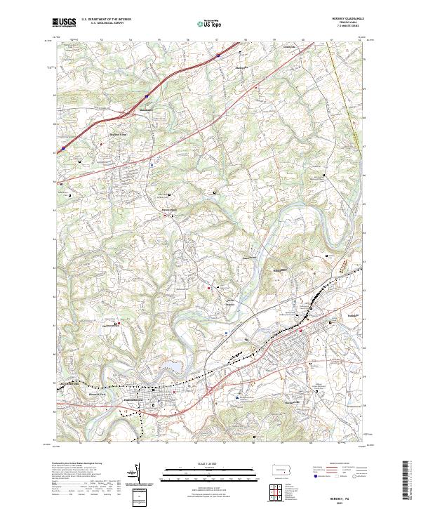 USGS Topographic Map – Hershey