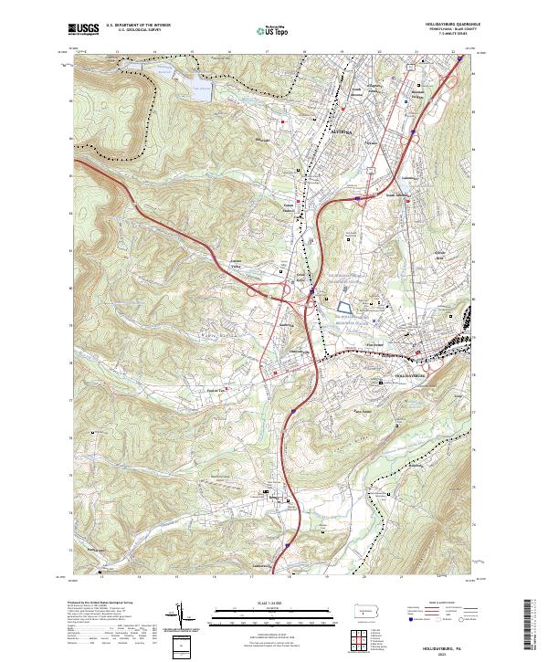 USGS Topographic Map – Hollidaysburg