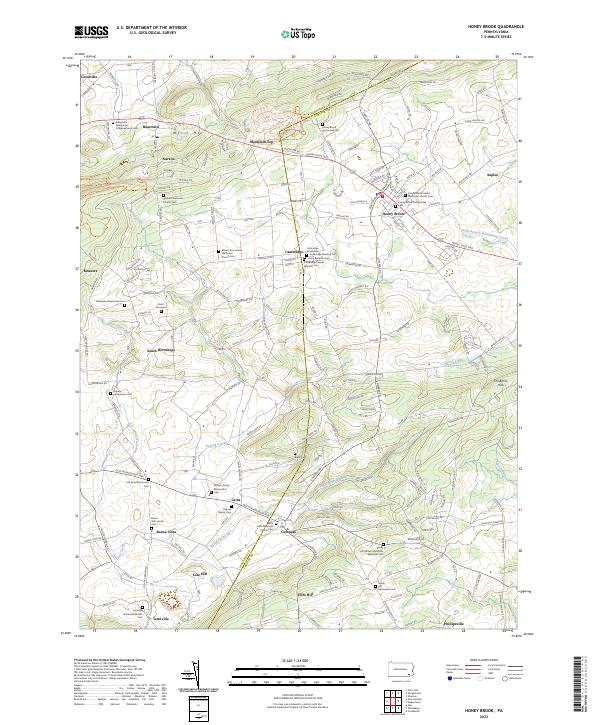 USGS Topographic Map – Honey Brook