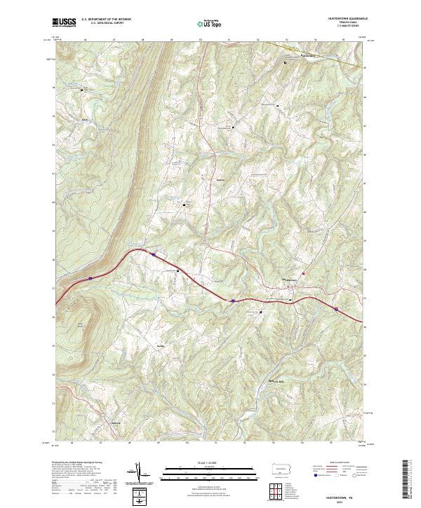 USGS Topographic Map – Hustontown