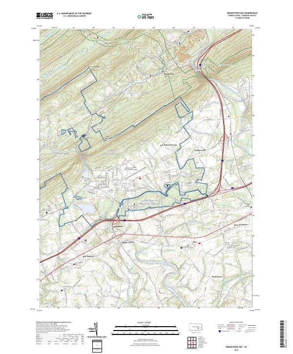 USGS Topographic Map – Indiantown Gap