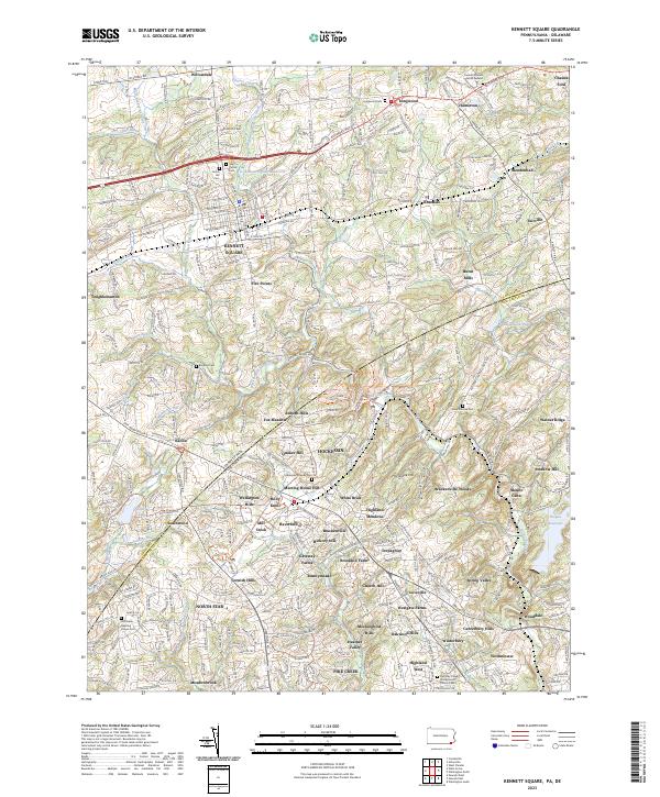 USGS Topographic Map – Kennett Square