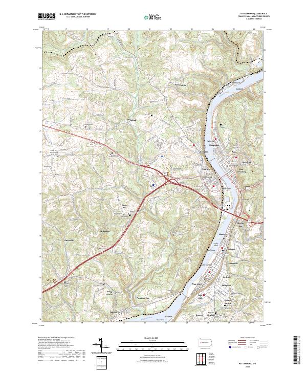 USGS Topographic Map – Kittanning