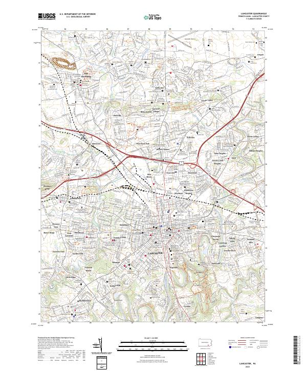 USGS Topographic Map – Lancaster