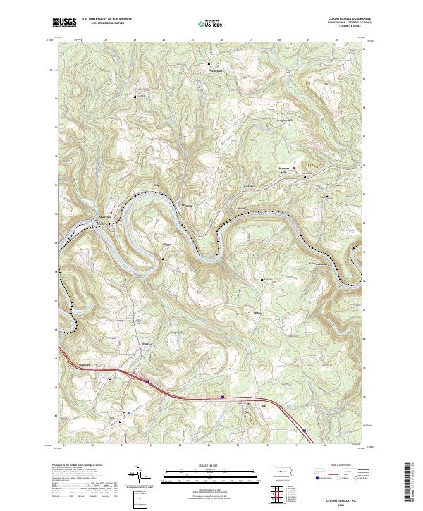 USGS Topographic Map – Lecontes Mills