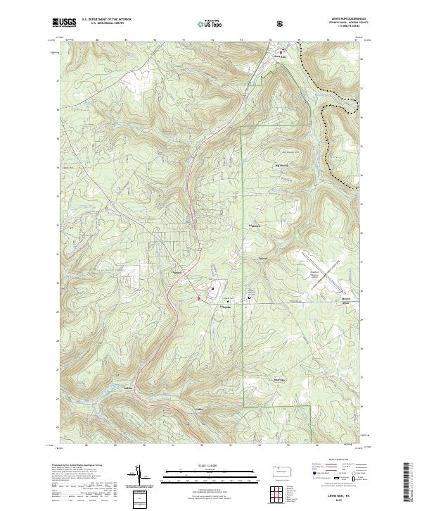 USGS Topographic Map – Lewis Run