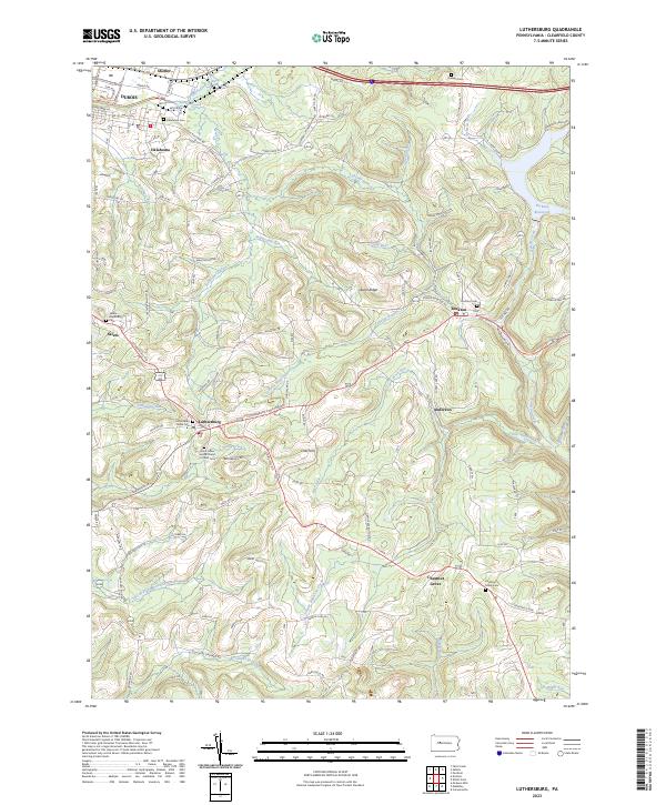 USGS Topographic Map – Luthersburg