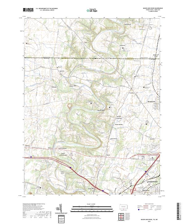 USGS Topographic Map – Mason and Dixon