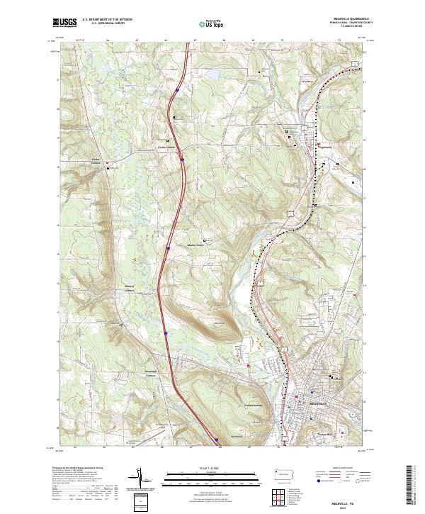 USGS Topographic Map – Meadville