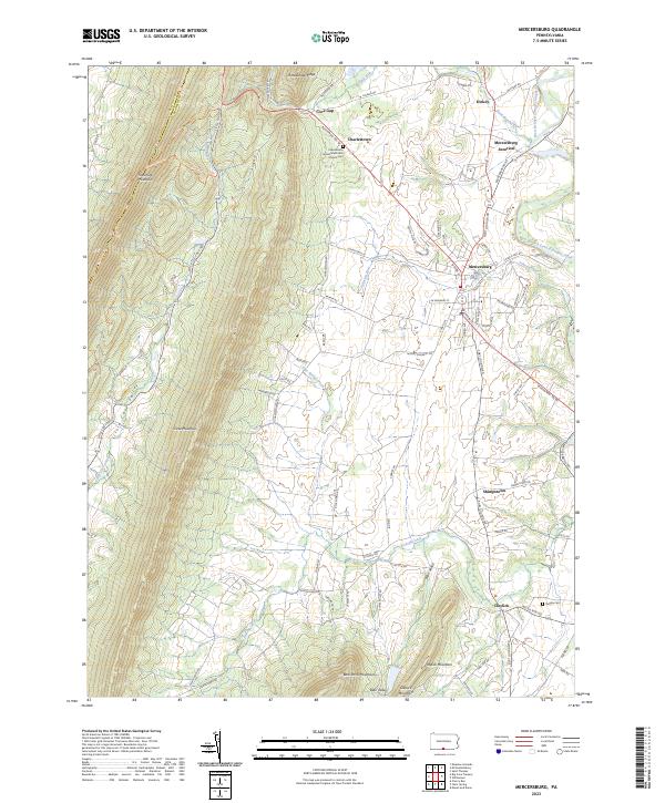 USGS Topographic Map – Mercersburg