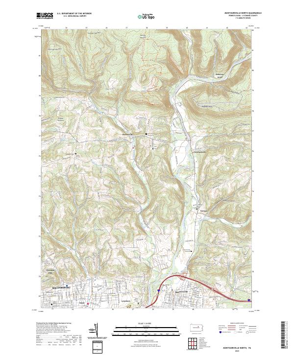 USGS Topographic Map – Montoursville North