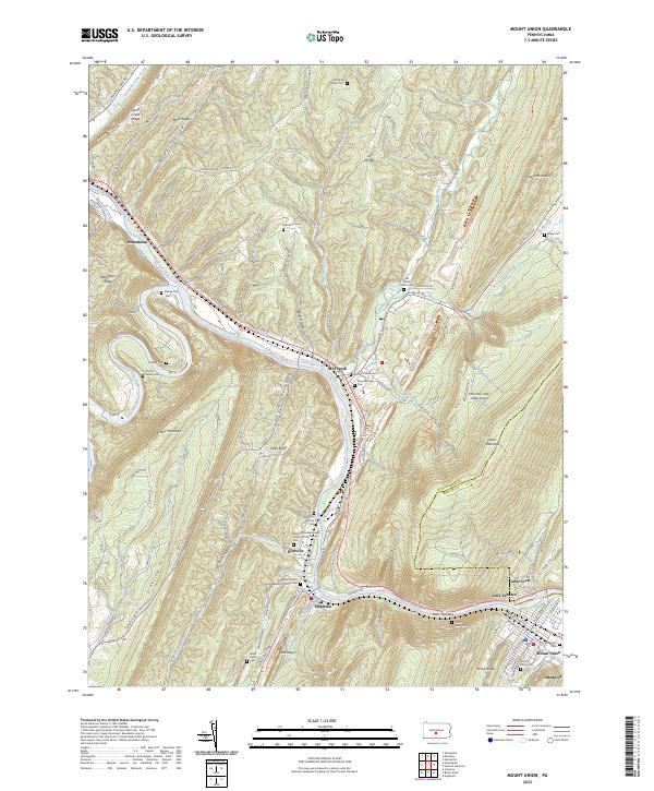 USGS Topographic Map – Mount Union