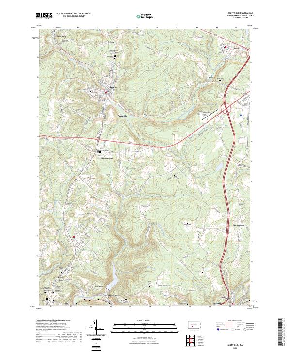 USGS Topographic Map – Nanty Glo