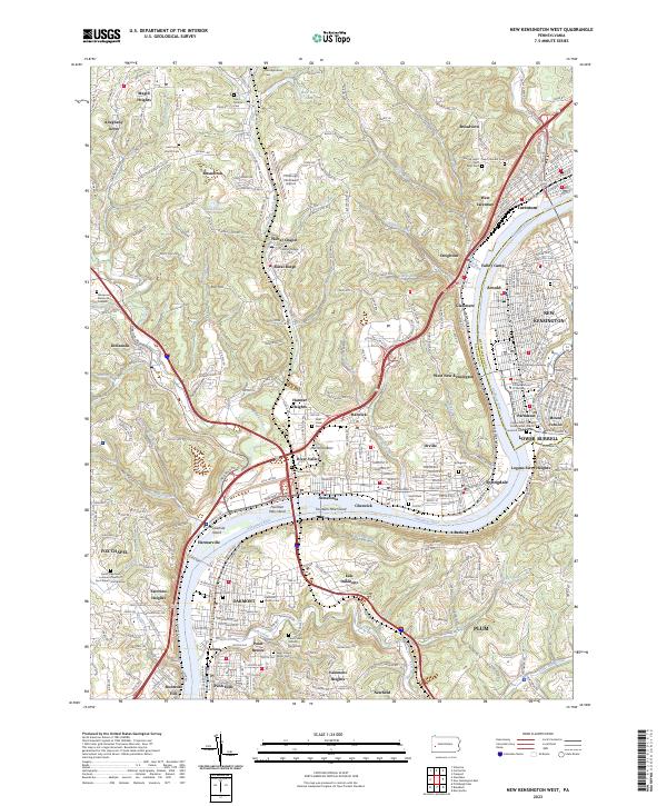 USGS Topographic Map – New Kensington West