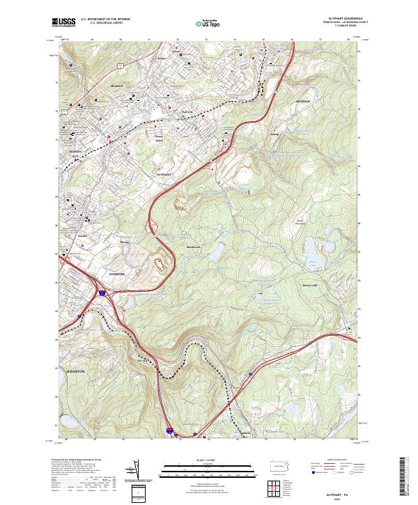 USGS Topographic Map – Olyphant