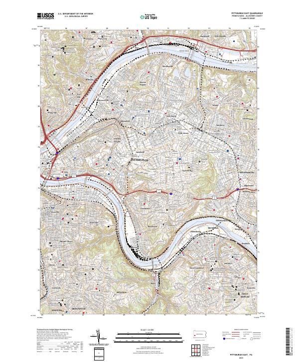 USGS Topographic Map – Pittsburgh East