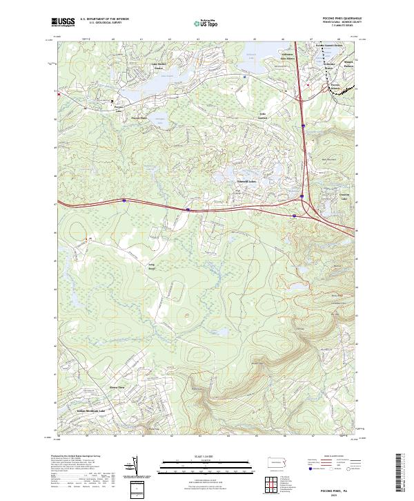 USGS Topographic Map – Pocono Pines