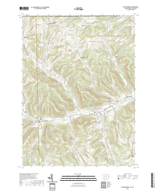 USGS Topographic Map – Potter Brook
