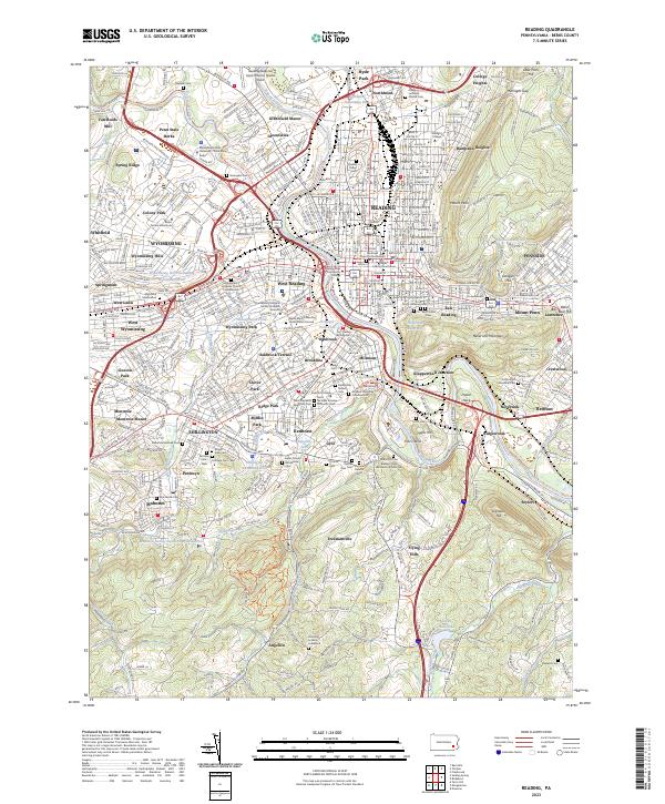 USGS Topographic Map – Reading
