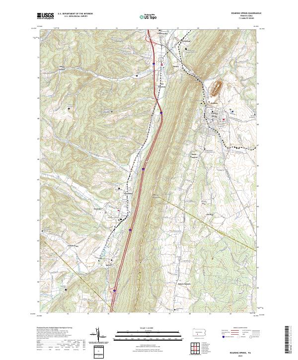 USGS Topographic Map – Roaring Spring
