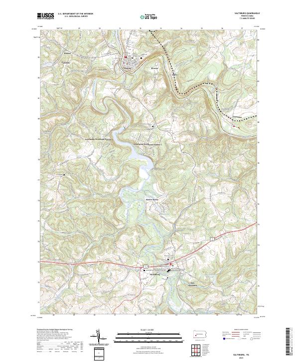 USGS Topographic Map – Saltsburg