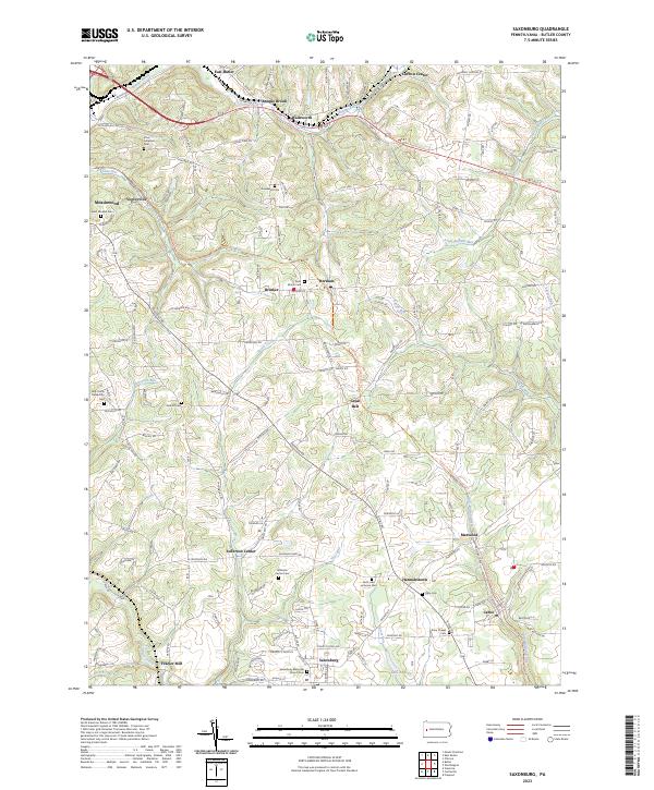 USGS Topographic Map – Saxonburg