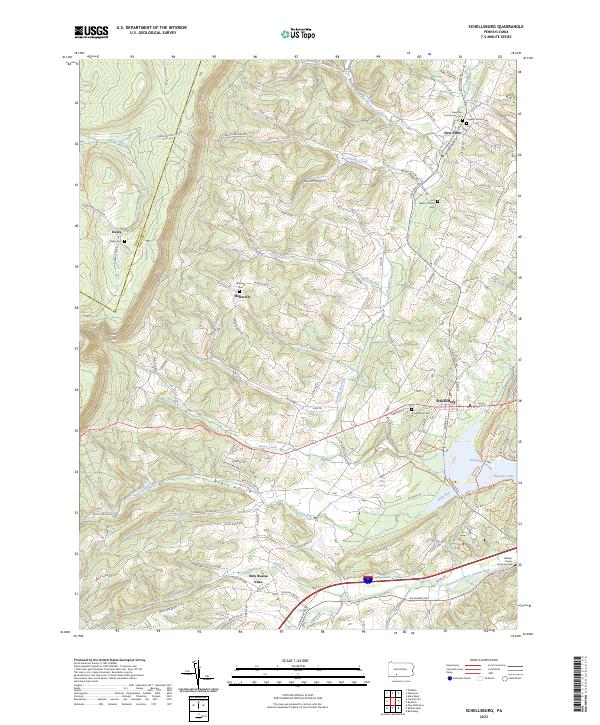 USGS Topographic Map – Schellsburg