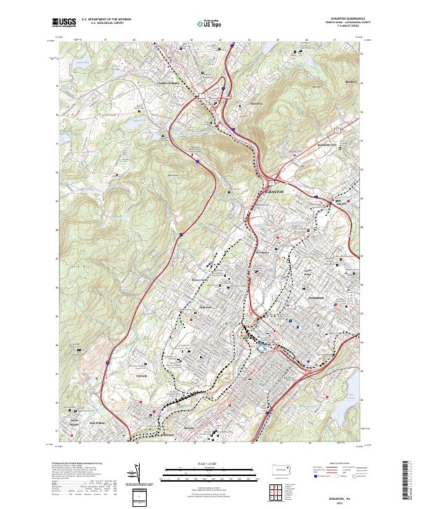 USGS Topographic Map – Scranton