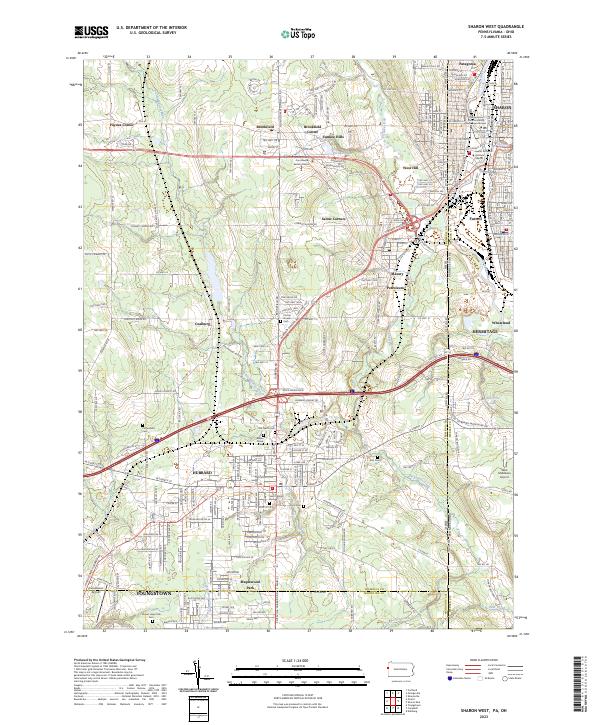 USGS Topographic Map – Sharon West