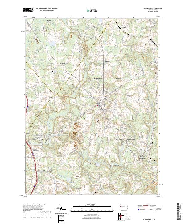 USGS Topographic Map – Slippery Rock