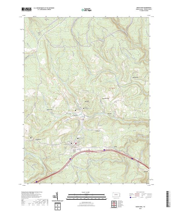 USGS Topographic Map – Snow Shoe