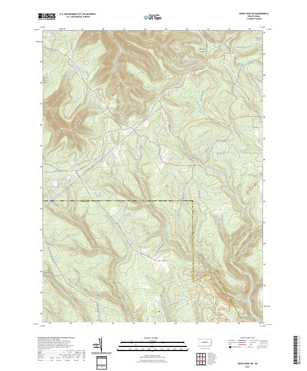 USGS Topographic Map – Snow Shoe NE