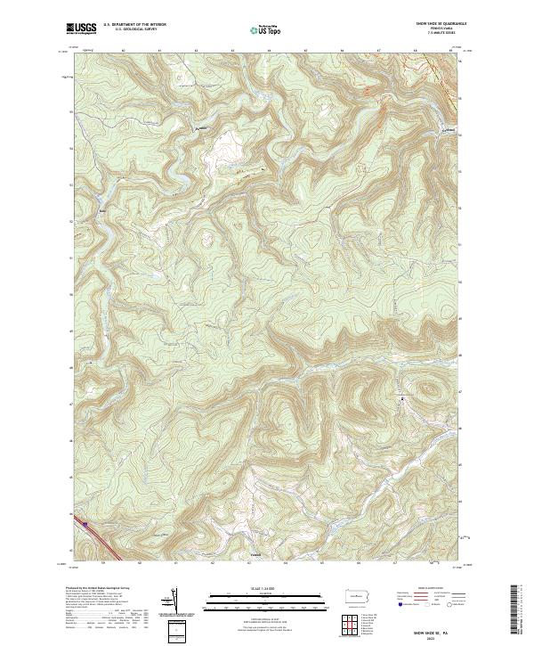 USGS Topographic Map – Snow Shoe SE