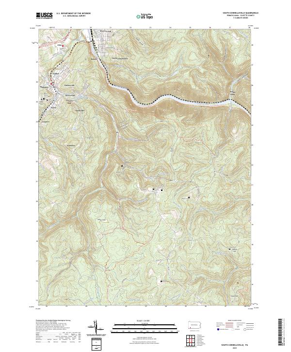 USGS Topographic Map – South Connellsville