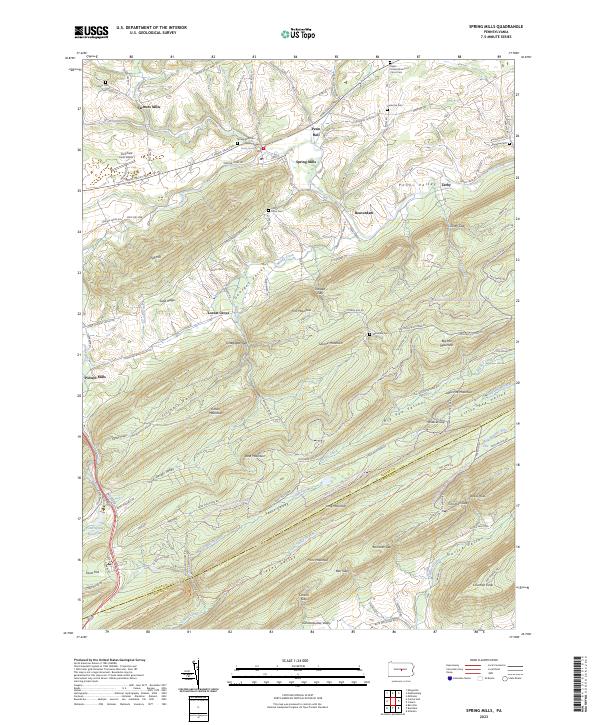 USGS Topographic Map – Spring Mills