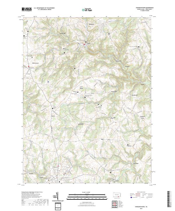 USGS Topographic Map – Stewartstown