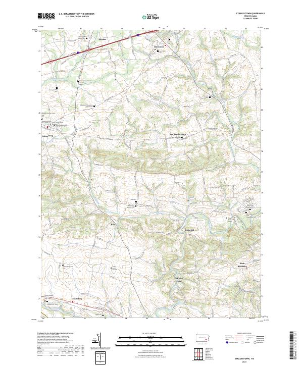 USGS Topographic Map – Strausstown