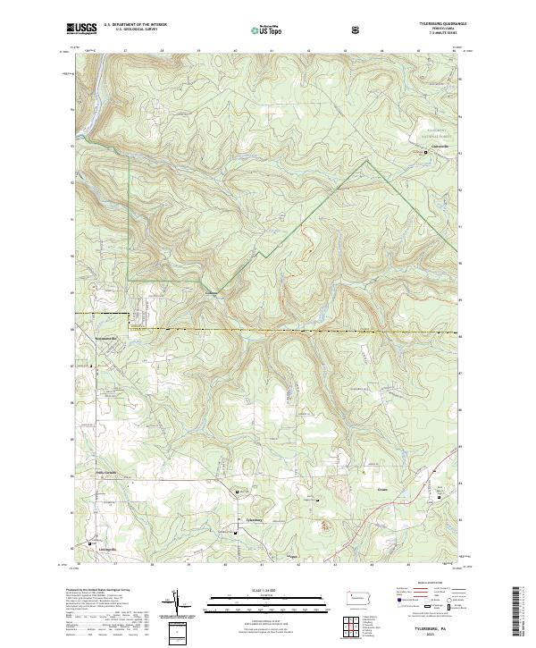 USGS Topographic Map – Tylersburg