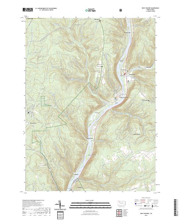 USGS Topographic Map – West Hickory