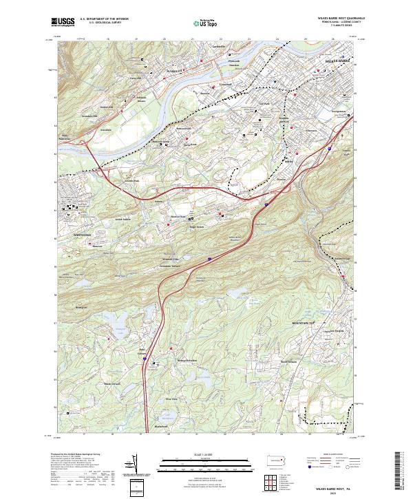 USGS Topographic Map – Wilkes-Barre West