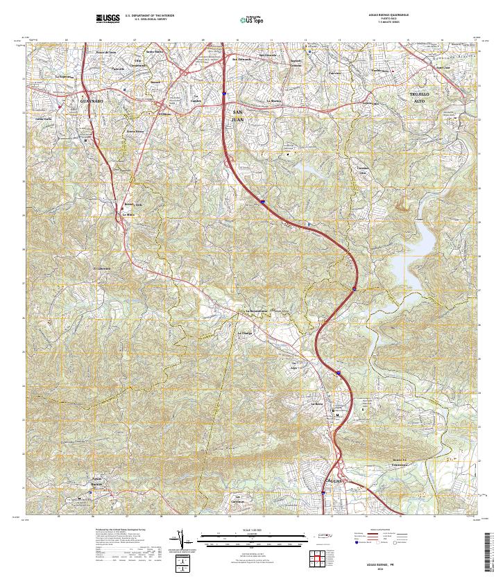 USGS Topographic Map – Aguas Buenas