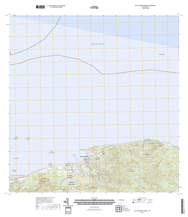 USGS Topographic Map – Isla De Vieques Central