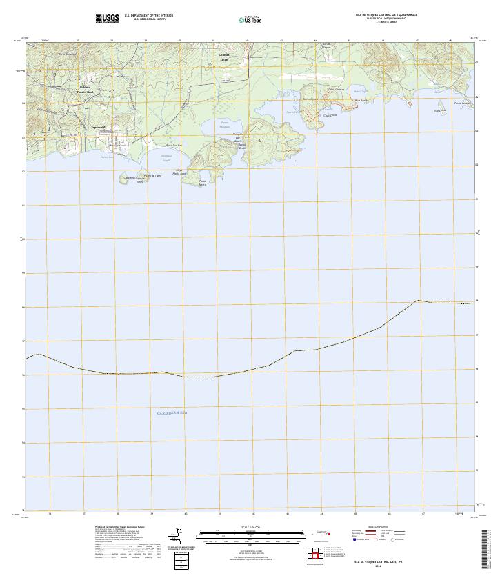 USGS Topographic Map – Isla De Vieques Central OE S